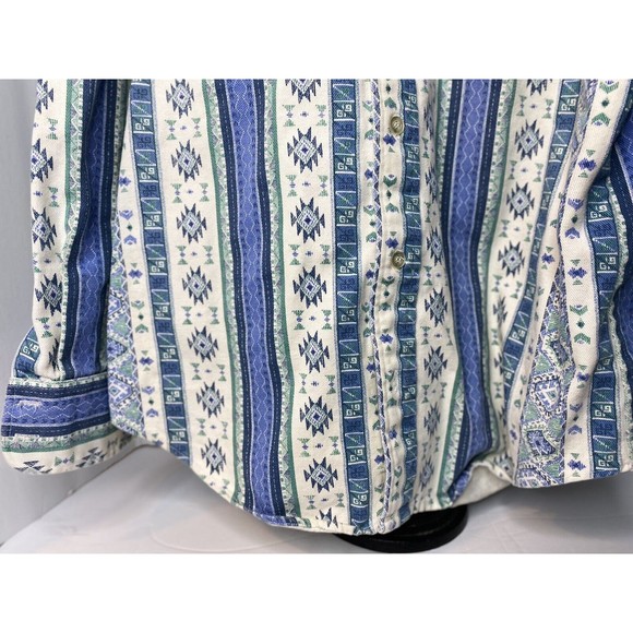 Caravan Mens Western Apparel Shirt Blue Size Large - Picture 15 of 16